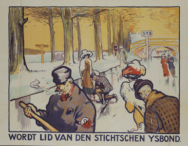 700248 Affiche van de ijsvereniging Den Stichtschen IJsbond (S.Y.B.).01-01-1910-31-12-1920